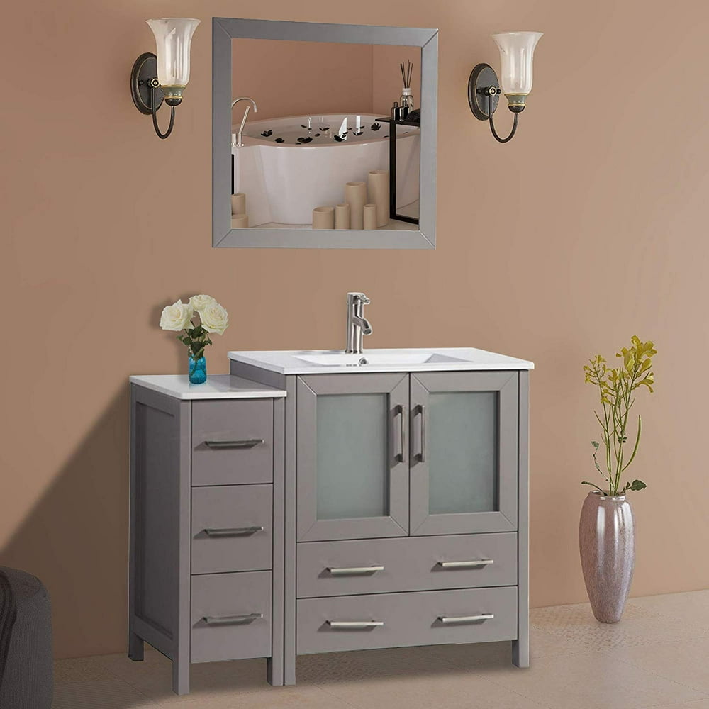 Vanity Art 42" Single Sink Bathroom Vanity Set Modern Bathroom