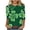 Multicolor 1, variant on Ltctricy Women's Plus Size St. Patrick's Day Tops Fashion 3/4 Sleeve Crewneck Casual Shirts Lounge Spring Comfy Loose Blouse