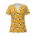 thumbnail image 3 of Naloa Cute Bee Butterfly Yelllow Print T-Shirts Short Sleeve V Neck Tees for Women Fashion Tops Trendy Lightweight Soft Casual Summer Outfits Clothes, 3 of 5