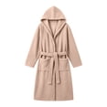 thumbnail image 6 of MGDXOX Women's Waffle Knit Hooded Bathrobe, Belted Spa Robe with Pockets, Soft Absorbent Lightweight Loungewear Coffee Free Size, 6 of 6