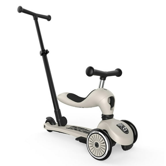 Scoot & Ride 2-in-1 Kids Scooter & Push Bar, Highwaykick 1 Push & Go, Ash
