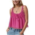 thumbnail image 2 of NIEWTR Sleeveless Tops for WomenSummer Ribbed Tank Top Fitted Shirts Basic Tees Cute Spring Going Out Y2k Clothes Womens Tank Summer Tank (M,A157-Hot Pink), 2 of 9