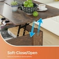 thumbnail image 6 of FDW Storage Melamine Coffee Table with Hidden Compartment, Brown, 6 of 8