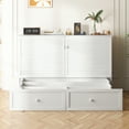 thumbnail image 4 of ZAFLY Murphy Bed with Trifold Foam Mattress, Cabinet Bed with Charging Station, Queen Size Cabinet Chest Bed with Large Drawers for Living Room/Bedroom (White), 4 of 8