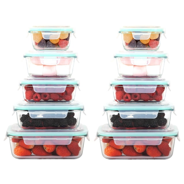 Juego de contenedores Hermeticos ColorHome Recipiente de vidrio 10pzas