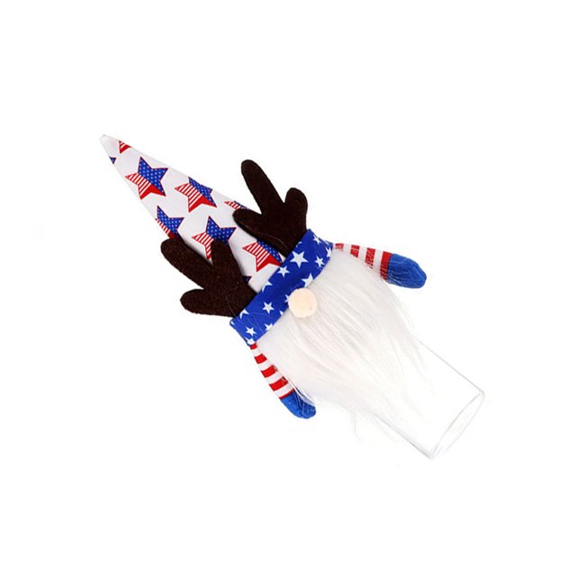 Muñeco de Navidad para el día de la independencia, adornos navideños para el hogar, adorno navideño, juguete LED de Navidad, adorno artesanal Kits de decoración para fiestas estrella de cinco puntas Bearachild HA005736-01