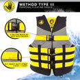 thumbnail image 5 of Body Glove Method- Adult Life Vest -USCGA Type III Nylon - Unisex, Adult, 4XL, 6XL, Yellow, 5 of 5