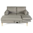 thumbnail image 3 of Sala Modular Reversible Makora Kissa con Memory Foam Color Gris Claro Lino Respaldo Reclinable de 3 Posicione, 3 of 9