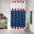 thumbnail image 6 of No Hook Shower Curtain with Built-in Rings - 4th of July Washable Waterproof Fabric Bathroom Curtains for Hotel,Rentals, Stall 36 X 72 Inch , Patriotic American Flag Stars Red Stripes Blue, 6 of 9