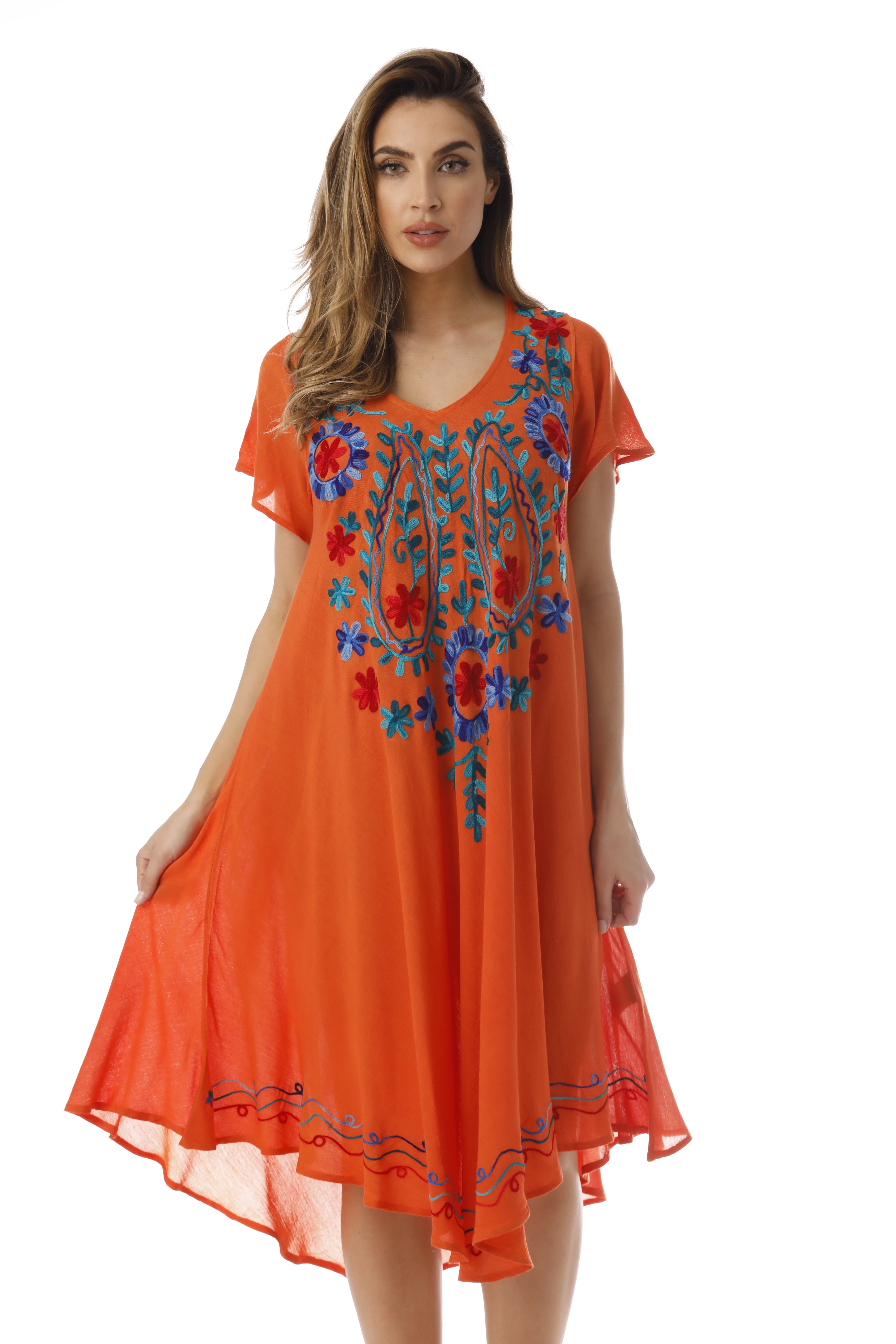 walmart orange dress