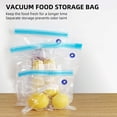 thumbnail image 3 of 35 Pieces Vacuum Food Storage Bags Reusable Vacuum Sealer Bags in 3 Sizes with 1 Hand Pump 4 Cooking Clips 4 Sealing Clips Sous Vide Cooking Bags for Vegetables, Fruits and Meats, 3 of 8