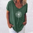 thumbnail image 2 of Tops for Women Casual Summer Short Sleeve Henley V Neck Loose T Shirts Dressy Fashion Print Comfy Basic Tee Blouses, 2 of 4