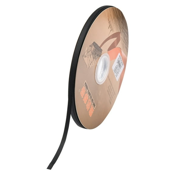 Grosgrain Ribbon Black 1/4 inch(6mm) about 100yards/roll(91.44m/roll)