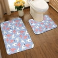 thumbnail image 2 of Yiaed Cartoon Poodle Dog Print Bathroom Mat Set 2 Pieces Mat Anti-Skid Pad Ultra Soft and Absorbent Bathroom Bath Mat Contour Bath Rugs for Toilet Base, 2 of 6