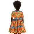 thumbnail image 2 of Kids Baby Girls Summer Dress African Dashiki Short Sleeve Round Neck Ankara Princess Dresses African Clothes, 2 of 6