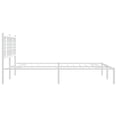 thumbnail image 5 of vidaXL Metal Bed Frame without Mattress with Headboard White 59.1"x78.7", 5 of 7