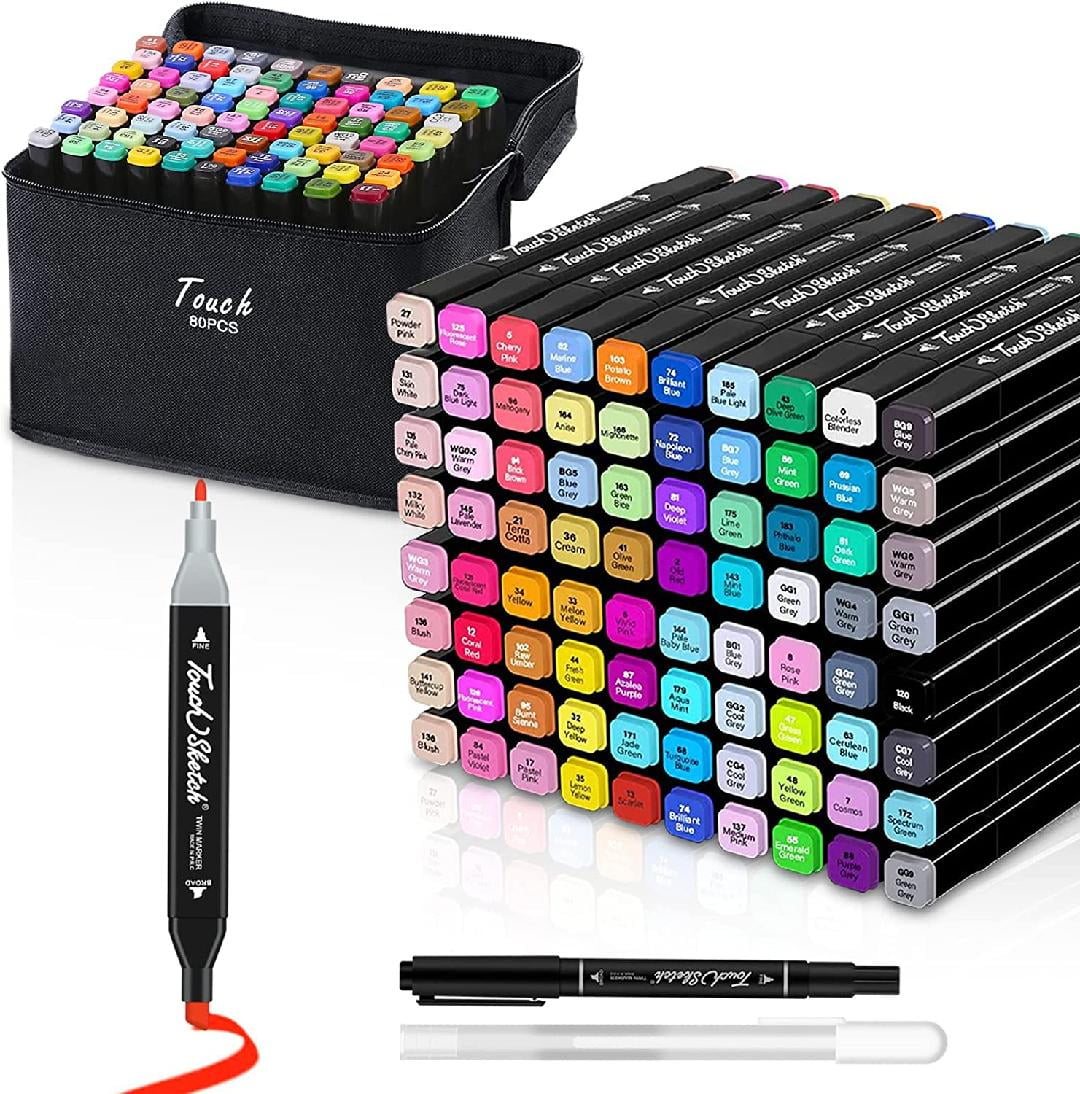 48 Colors Alcohol Based Markers, Premium Dual Tip Artist Art Markers Set  for Kids Adult