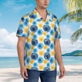 thumbnail image 5 of Balery Circular Print Men's Hawaiian Shirts Short Sleeve Beach Shirt Relaxed Fit Vacation Button Down Shirts-, 5 of 9