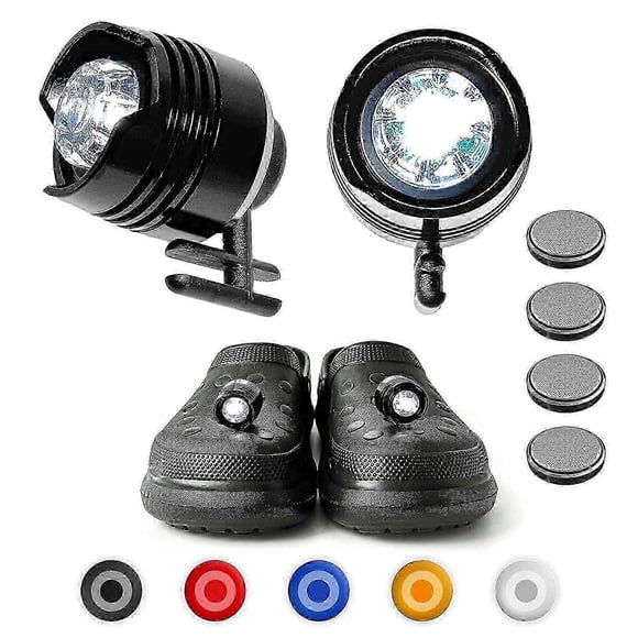 2pcs Headlights For Croc, Led Croc Headlights For Croc Shoes Ip67 Waterproof Flashlights For Hiking, Waking, Camping Accessories