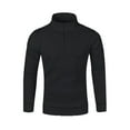 thumbnail image 2 of KelaJuan Men's Fall Quarter Zip Pullover, Solid Color Waffle Long Sleeve Stand Collar Slim Tops Casual Sports Sweatshirt, 2 of 6