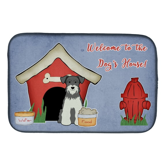 Dog House Collection Miniature Schanuzer Salt and Pepper Dish Drying Mat