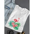thumbnail image 3 of Tropical Flowers Flamingo T-Shirt Women -SPIdeals Designs, Female 5X-Large, 3 of 4