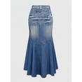 thumbnail image 2 of Skirt With Fish Tail Hem Blue-2, 2 of 12