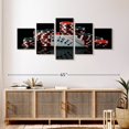 thumbnail image 3 of Elephant Stock Poker Wall Art - Horizontal Multi Panel Canvas - Living Room Wall Decor - Hobbies And Lifestyle Multi Panel - Black And Red Decor - 55" x 24", 3 of 8