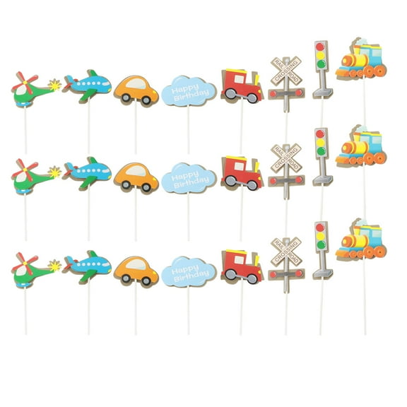 Raindrops  32 PCS Train Travel Tools Decoration Card Insert Cake Toppers Paper