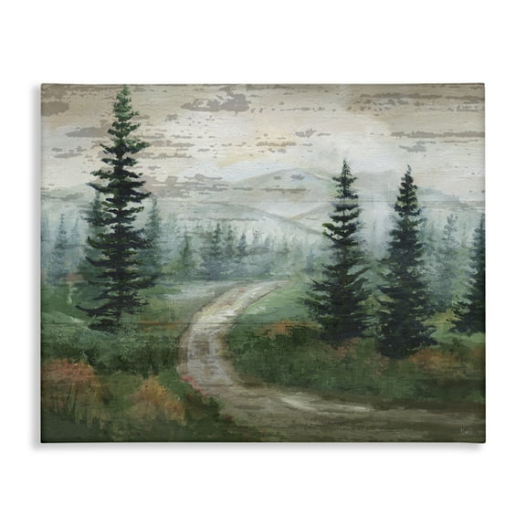 Stupell Industries Path Through Wilderness Landscape & Nature Painting Wrapped Canvas Art Print Wall Art, 20 x 16
