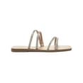 thumbnail image 3 of INC Womens Beige Rhinestone Detail Strappy Asymmetrical Piera Square Toe Slip On Slide Sandals Shoes 6 M, 3 of 4