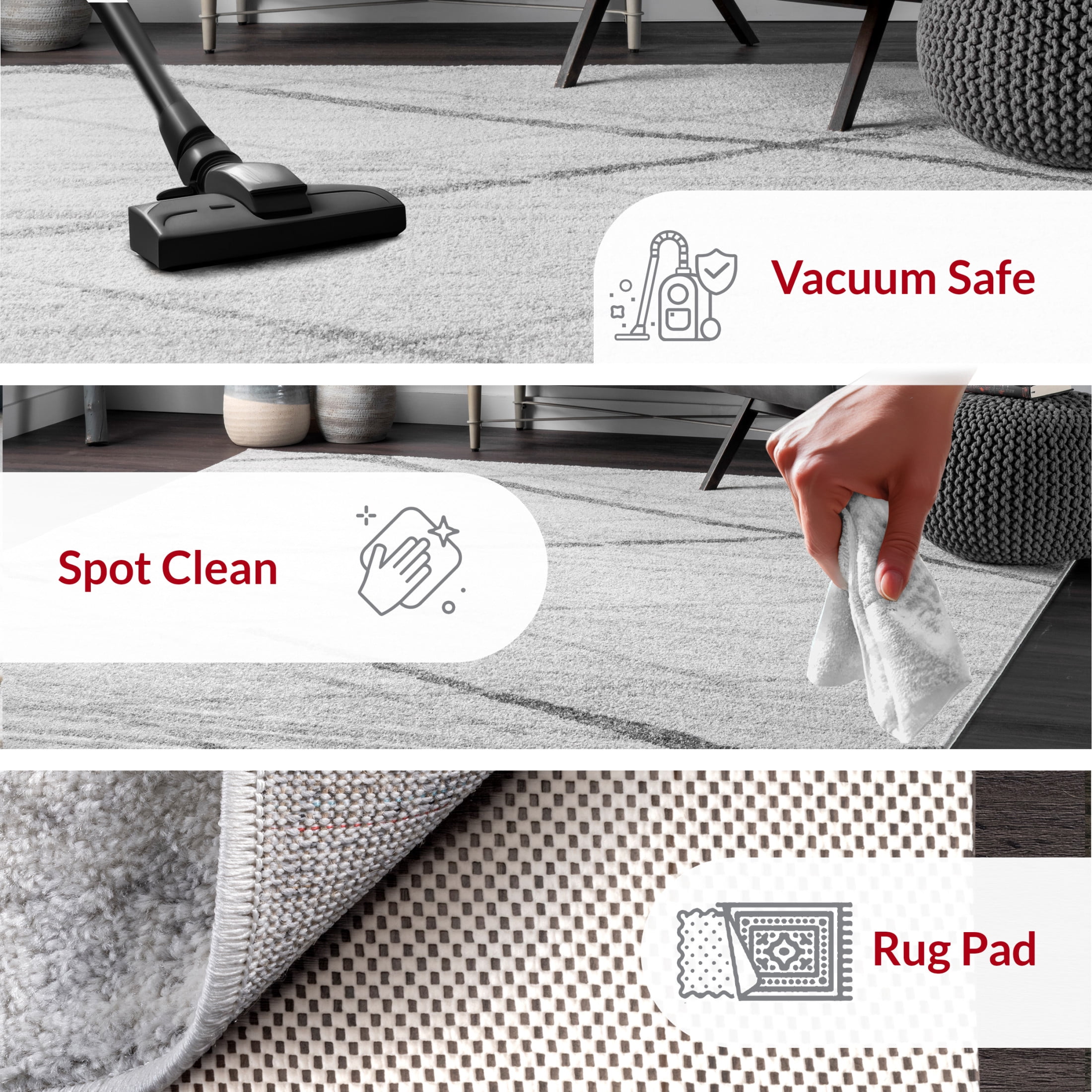 nuLOOM Thigpen Contemporary Area Rug, 3' x 5', Thigpen Grey