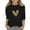 Black, variant on Hienoo Toddler Girls Valentine's Day T Shirt Heart Print 3/4 Sleeve T-Shirt Summer Tee Shirt