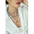 thumbnail image 3 of Women Gold-Plated Boho Layered Necklace Set 3Pcs, Blue Turquoise Stone, Chain, Moonstone with Eye Pendant, Bohemian Style Trendy & Adjustable Elegant Fashion Jewelry, 3 of 6