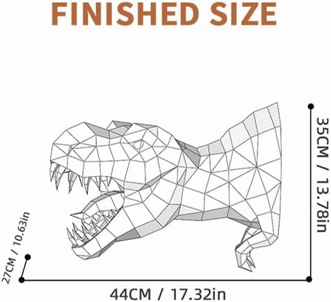 3D Dinosaur Origami DIY Craft - Halloween Party Wall Decor,Origami DIY Craft Kit for Living Room Festive Holiday Handmade Ornament