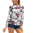 thumbnail image 6 of Hello Kitty Women's Casual Crew Neck Sweatshirt Long Sleeve Pullover Tops, 6 of 8