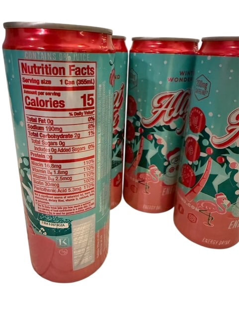 Energy drinks winter wonderland Alani, limited edition (4 pack) 12 fl oz. Cans