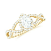 Rosec Jewels Certified Lab Created Diamond Engagement Ring - Designer Ring - EF-VS Quality, 10K Yellow Gold, US 5.00