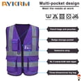 thumbnail image 4 of 21 colour High visibility viz vest hi vis viz reflective safety vests for men, 4 of 4