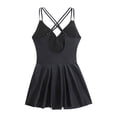 thumbnail image 4 of Maillot de Bain une Pièce pour Femmes, Robe de Bain Col en V avec Détail Froncé et Nœud devant, Maillot de Bain une Pièce avec Jupe Flatteuse pour la Piscine, Maillots de Bain pour Femmes, P, 4 of 5
