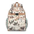 thumbnail image 1 of Retro Minimalist Chicken Backpack Cute Chick and Rooster Pattern with Rustic Country Farmhouse Style, 1 of 2