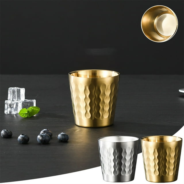Iumwxz Gadgets de Cuisine Ensemble d'Ustensiles de Cuisine Tasses Tasses à Double Couche Chopes à Bière Tasses à Café Flamboyantes Tasses d'Extérieur en Acier Inoxydable Accessoires de Cuisine Argent Acier Inoxydable Prix Réduit