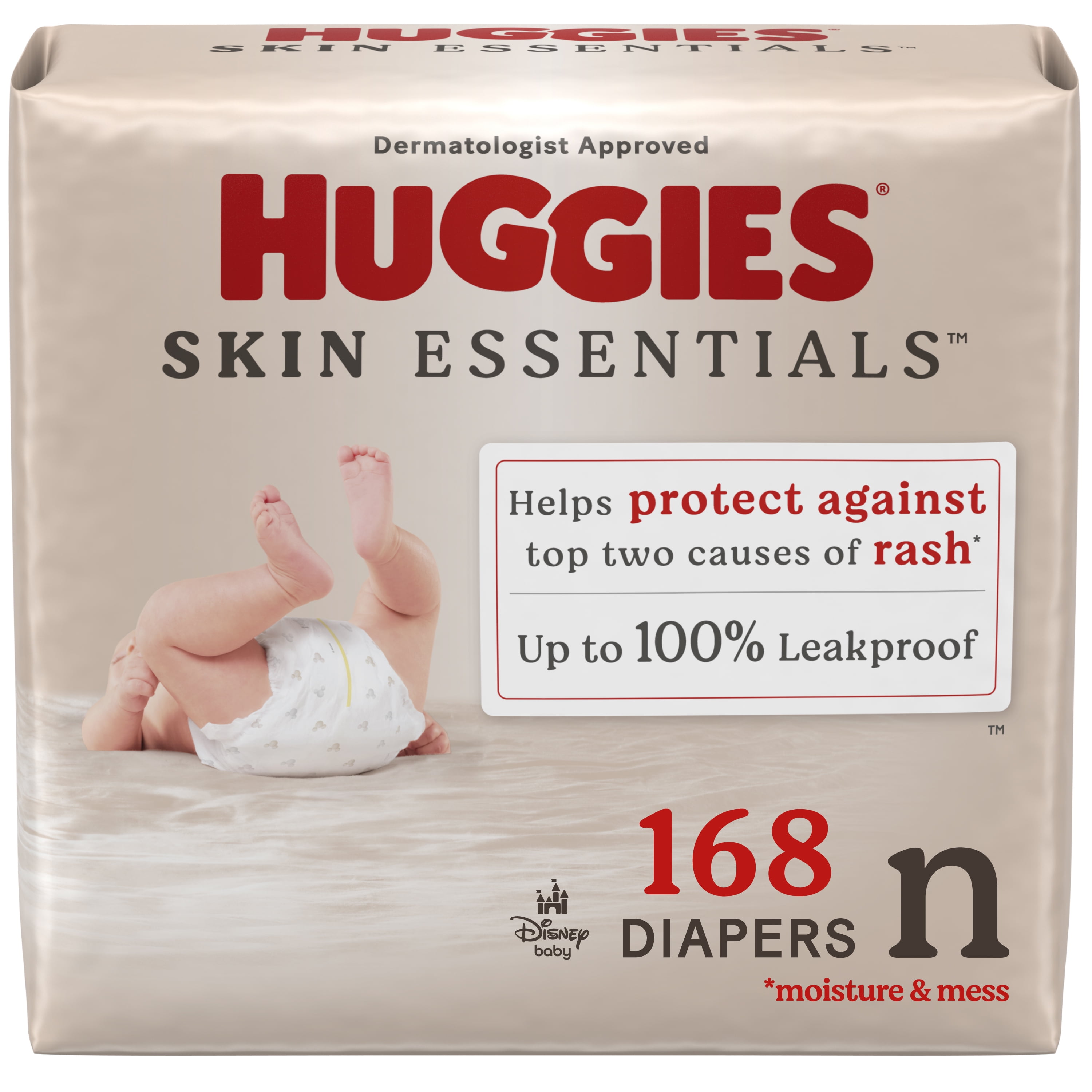 Huggies Skin Essentials Baby Diapers, Size 3 (16-28 lbs), 168 Count