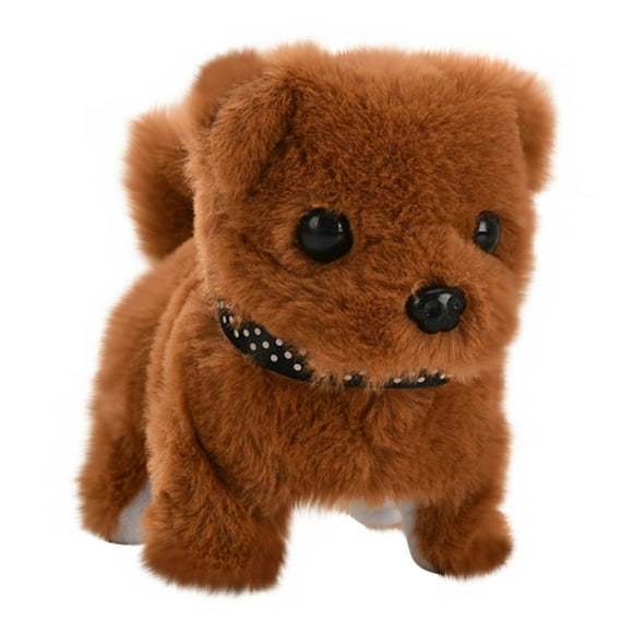 Fluffy Bichon Electronic Pet - Interactive Plush Dog Toy with Collar, Realistic Walking & Sound Effects for Children