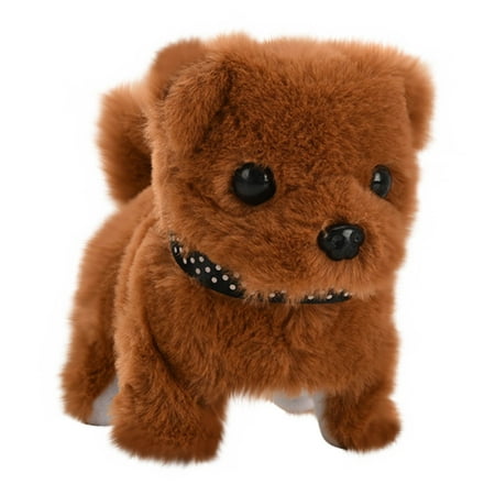 Walking Point Dog Interactive Electronic Pet Plush Toy Puppy Woof and Moving Animated Nodding Head Gifts for Kids Toddlers Birthday(F)