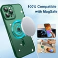 thumbnail image 4 of KOMI Magnetic Case for iPhone 15 Pro Max Case [Compatible with MagSafe] Full Camera Protection Clear Plating Luxury Cover for Women Men Soft TPU Bumper Drop Protective Phone Case (6.7"), Dark Green, 4 of 5