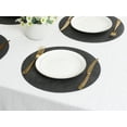 thumbnail image 6 of REGALWOVEN Set of 6 Placemats for Kitchen Dining Table Decor, Faux Leather Washable Heat Resistant Table Mat Wipeable Placemats Black 13*13in, 6 of 7