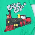thumbnail image 2 of HILEELANG Toddler Boy Summer Short Sleeve Tees Green Train Shirts Cotton Casual Graphic Crewneck Raglan sleeves T Shirts 3PC 4T, 2 of 5
