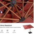 thumbnail image 4 of PURPLE LEAF 9 x 12FT Deluxe Rectangle Wood Grain Patio Umbrella with Base, Large Offset Cantilever Umbrella with 360° Rotation, Black Red, 4 of 8