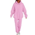 thumbnail image 3 of AINIYS 2 Piece Outfits Oversized Hoodies and Sweatpants for Women Hoodie Pullover Plain Basic Soft Sweatshirts Jogger Baggy Sweatpants Fall Winter Outfits Pink S, 3 of 10